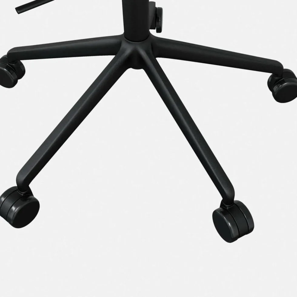 Fauteuil Porcelain et piètement noir à roulettes Kendo - Hem