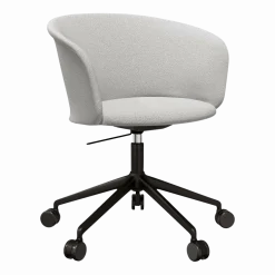 Fauteuil Porcelain et piètement noir à roulettes Kendo - Hem