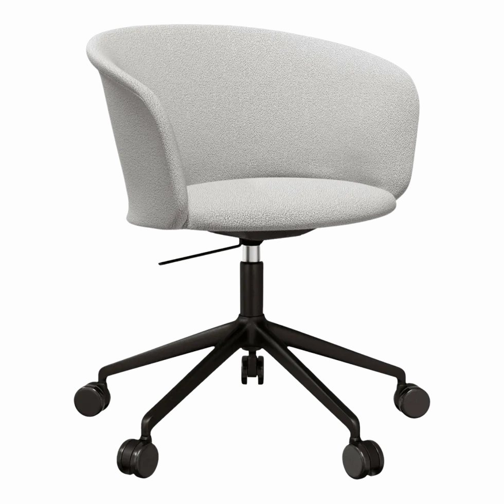 Fauteuil Porcelain et piètement noir à roulettes Kendo - Hem