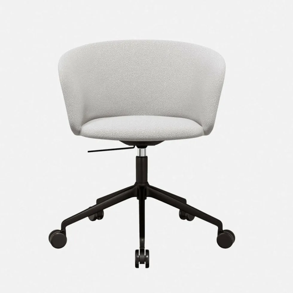 Fauteuil Porcelain et piètement noir à roulettes Kendo - Hem