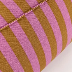 Fauteuil pouf en coton à rayures rose et jaune curry 105 x 105 x 60 cm Ziggy - Nobodinoz