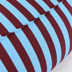 Fauteuil pouf en coton à rayures rouge bordeaux et bleu 105 x 105 x 60 cm Ziggy - Nobodinoz
