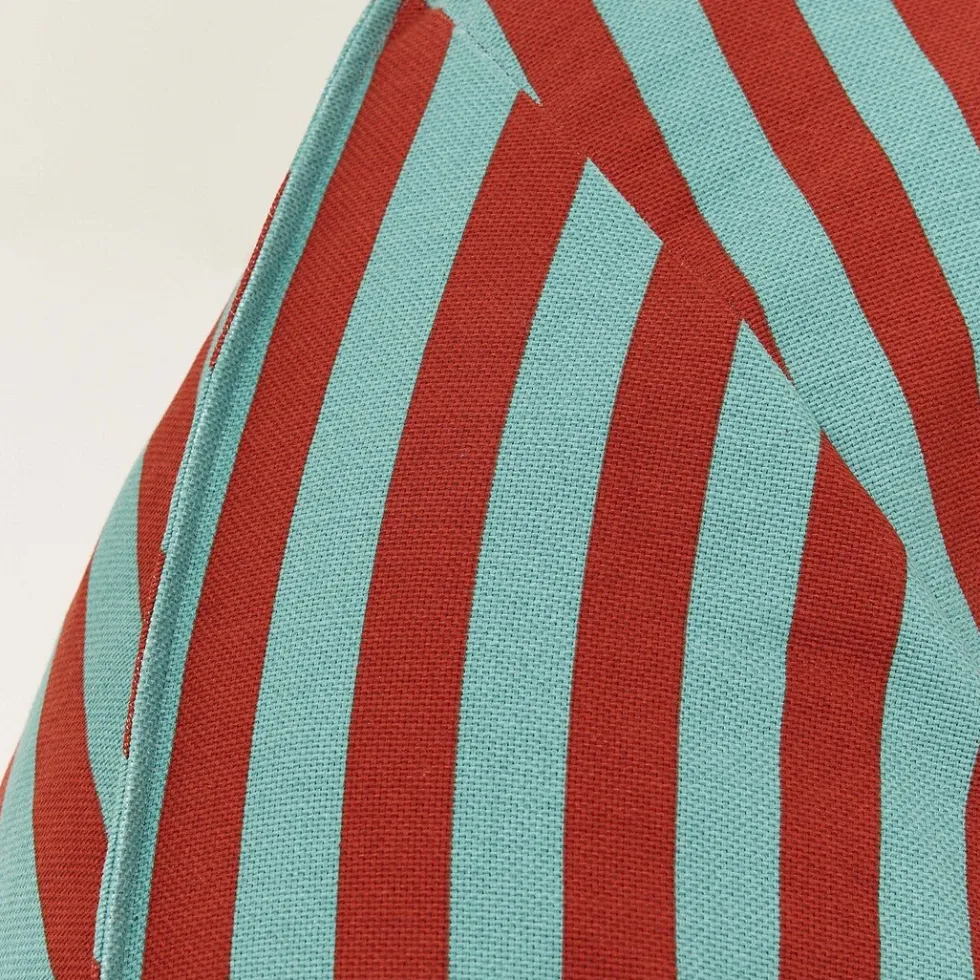 Fauteuil pouf en coton à rayures rouge et vert 105 x 105 x 60 cm Ziggy - Nobodinoz
