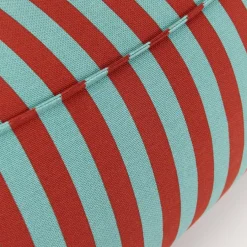 Fauteuil pouf en coton à rayures rouge et vert 105 x 105 x 60 cm Ziggy - Nobodinoz