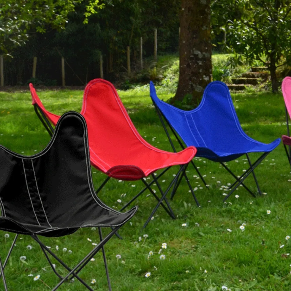 Fauteuil pour enfant en tissu noir Sunbrella BB - Airborne