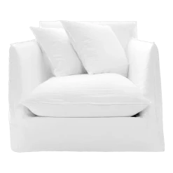 Fauteuil profond en tissu lino bianco Ghost 01 - Gervasoni