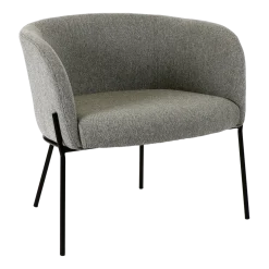 Fauteuil relax en polyester gris clair avec pieds couleur noir Polka - Pomax