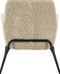 Fauteuil relax en tissu bouclé beige 66x75x77cm Hailey - Pomax