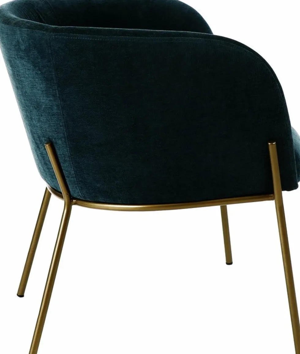Fauteuil relax en velours pétrole Polka - Pomax