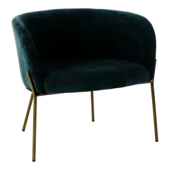 Fauteuil relax en velours pétrole Polka - Pomax