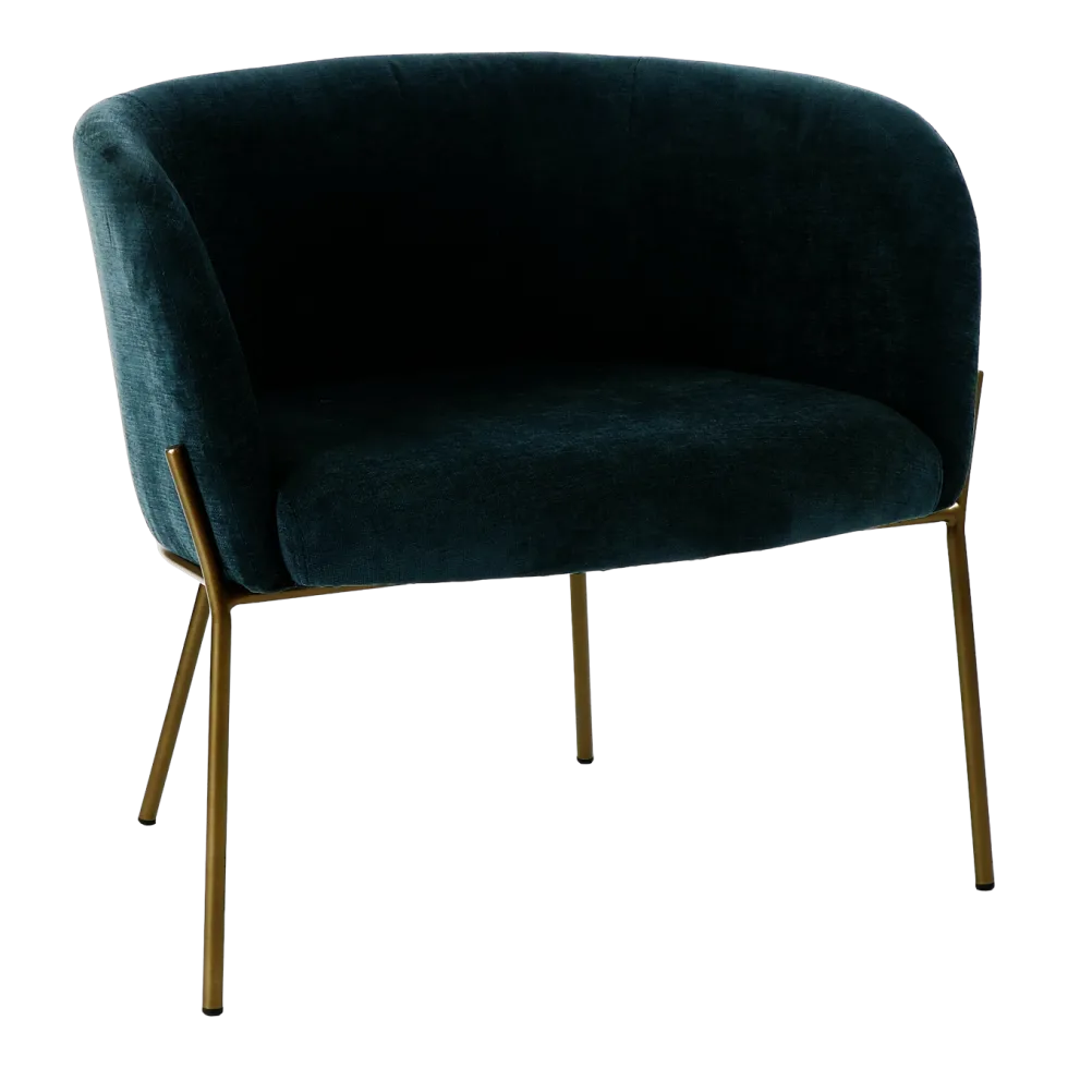 Fauteuil relax en velours pétrole Polka - Pomax