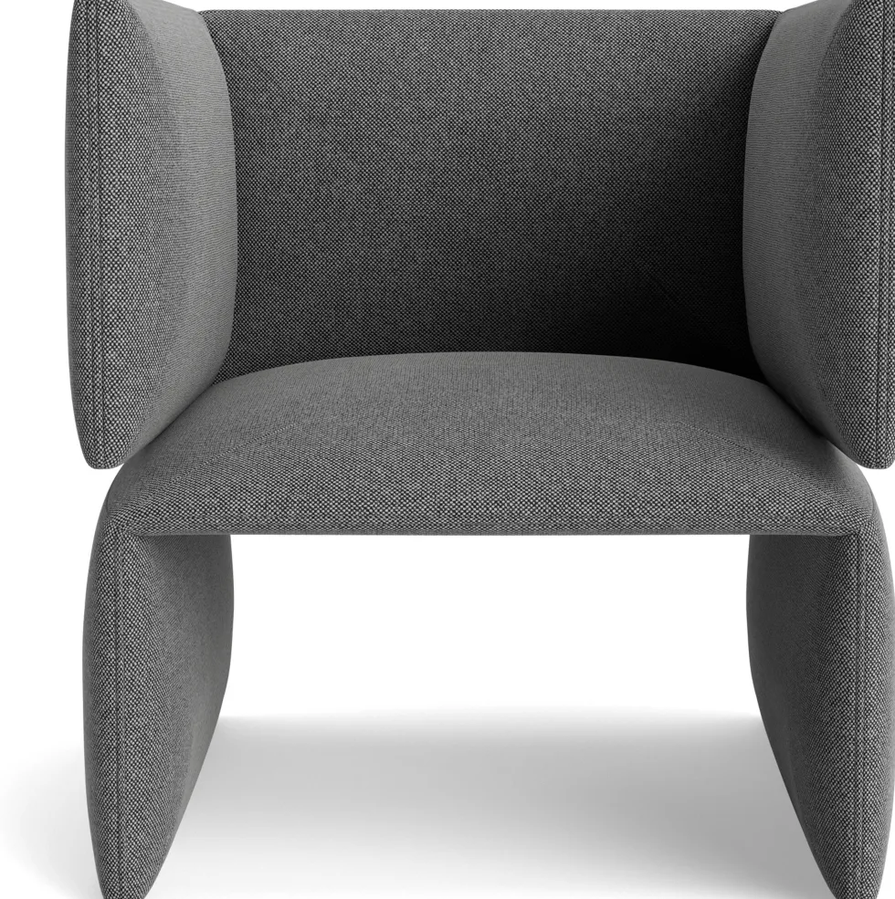 Fauteuil rembourré en tissus gris hallingdal 126 Fold - Normann copenhagen