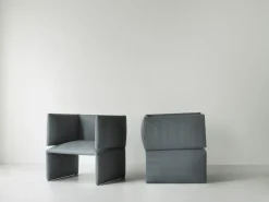 Fauteuil rembourré en tissus gris hallingdal 126 Fold - Normann copenhagen