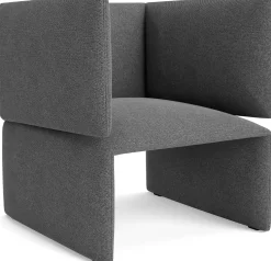 Fauteuil rembourré en tissus gris hallingdal 126 Fold - Normann copenhagen