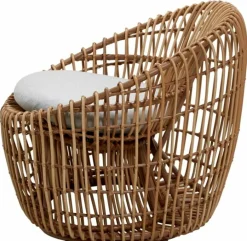 Fauteuil rond cadre naturel Nest - Cane-Line