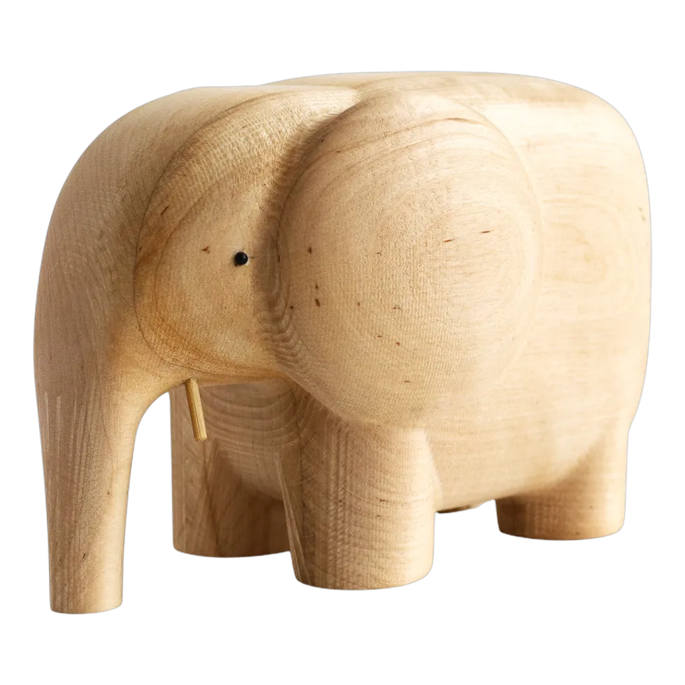 Figurine en bouleau naturel éléphant I Piccolini - EMKO