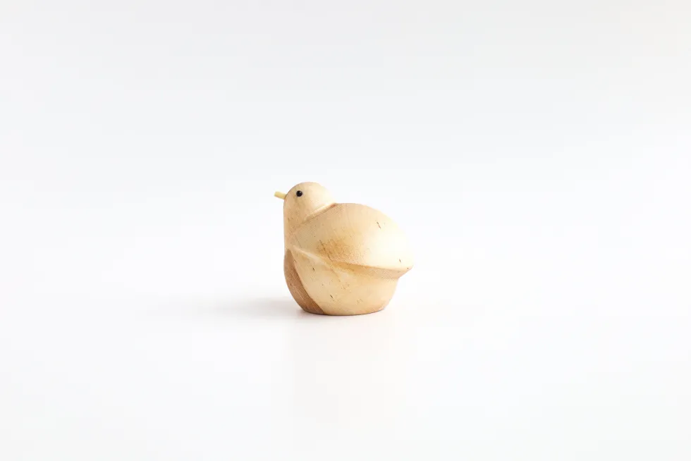 Figurine en bouleau naturel oiseau nicheur I Piccolini - EMKO