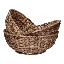FLOYD - set/3 paniers - jacinthe d'eau - DIA 30/32/37 x H 9,5/12/15 cm - naturel