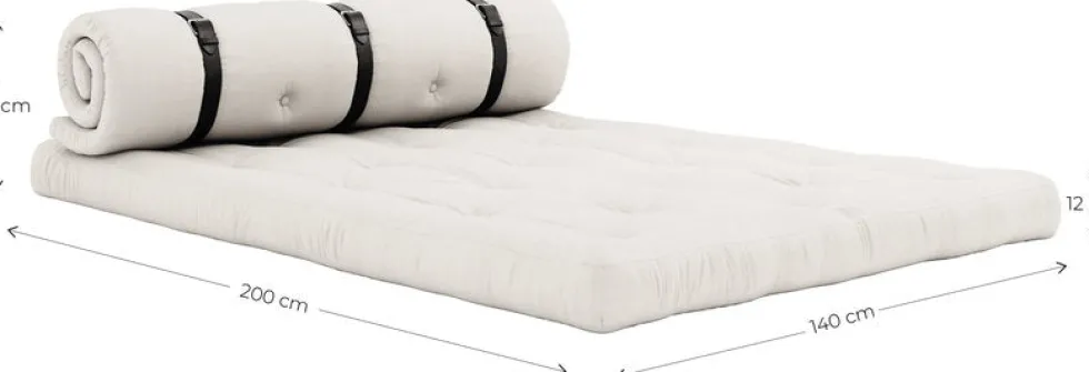 Futon canapé convertible en coton argile brune 140x95x60cm Buckle-up - Karup Design