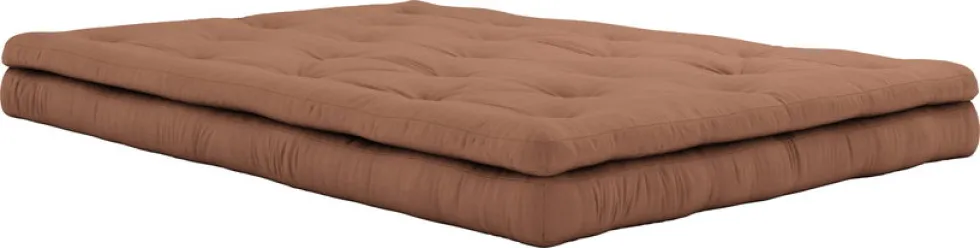 Futon canapé convertible en coton argile brune 140x95x60cm Buckle-up - Karup Design