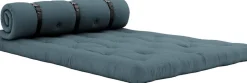 Futon canapé convertible en coton bleu pétrole 140x95x60cm Buckle-up - Karup Design
