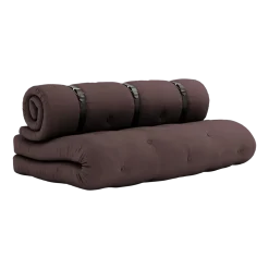 Futon canapé convertible en coton marron 140x95x60cm Buckle-up - Karup Design