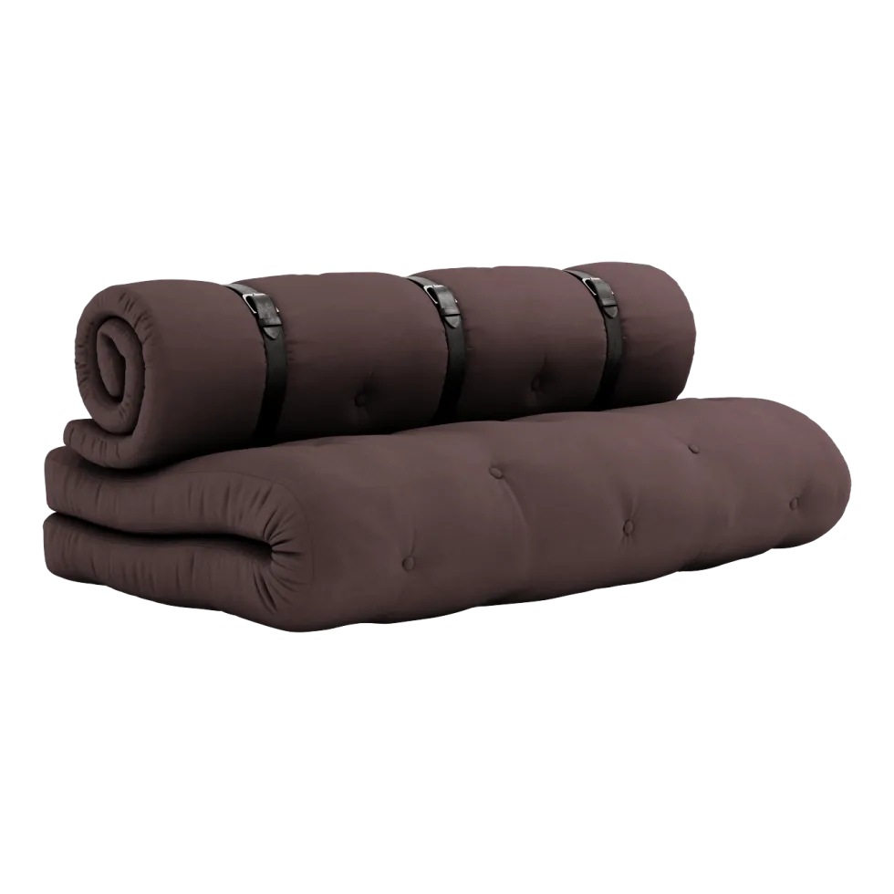 Futon canapé convertible en coton marron 140x95x60cm Buckle-up - Karup Design