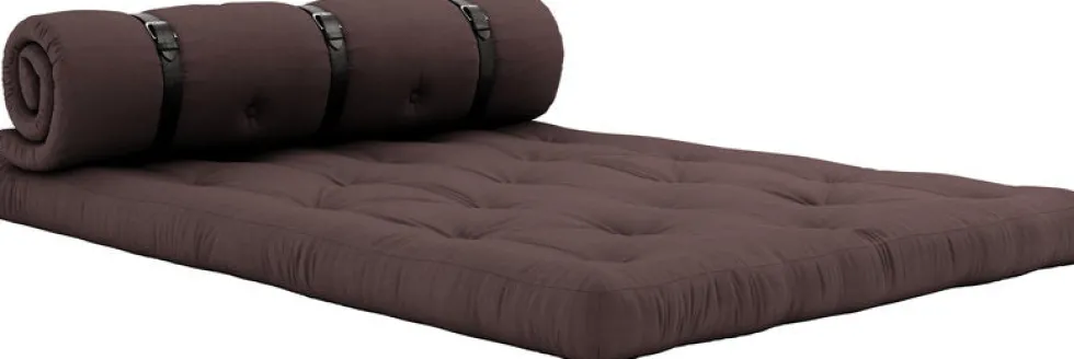 Futon canapé convertible en coton marron 140x95x60cm Buckle-up - Karup Design
