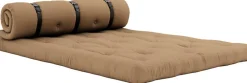 Futon canapé convertible en coton mocca 140x95x60cm Buckle-up - Karup Design