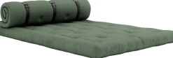 Futon canapé convertible en coton vert olive 140x95x60cm Buckle-up - Karup Design