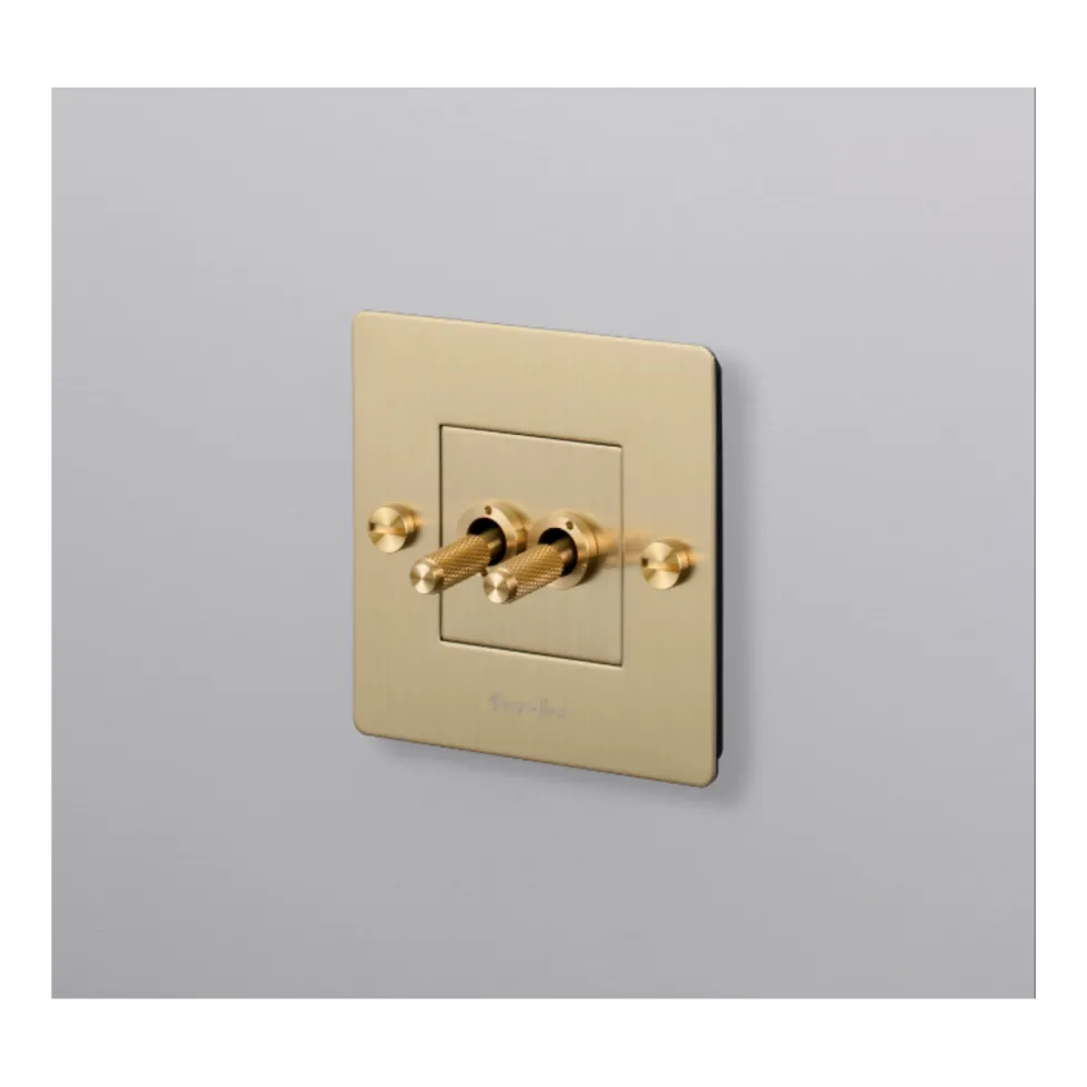 1G DOUBLE TOGGLE SWITCH / BRASS - Buster+Punch