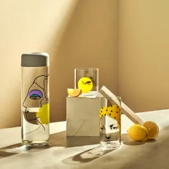 Gourde avec couvercle gris Rock & Pop Finesse - Nude Glass
