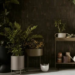 Grand cache-pot en acier beige Bau Pot - Ferm Living