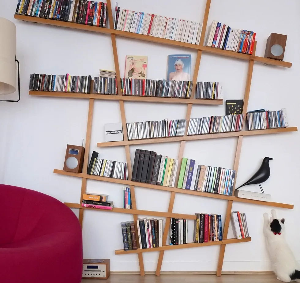 Grande bibliothèque en chêne Mikado - Compagnie