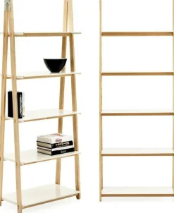Grande bibliothèque en frêne et acier blanc One Step Up blanc - Normann Copenhagen