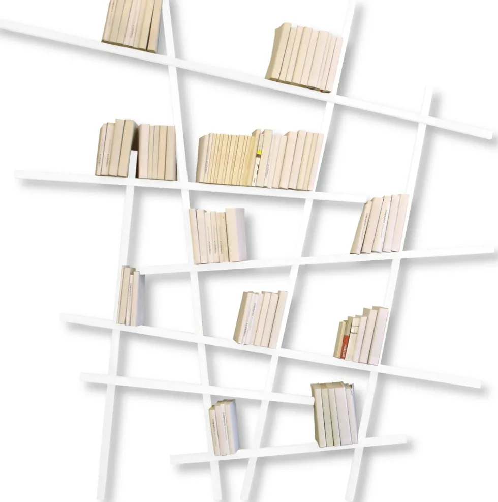 Grande bibliothèque en hêtre laqué Blanc Mikado - Compagnie
