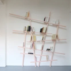 Grande bibliothèque en hêtre laqué Noir Mikado - Compagnie