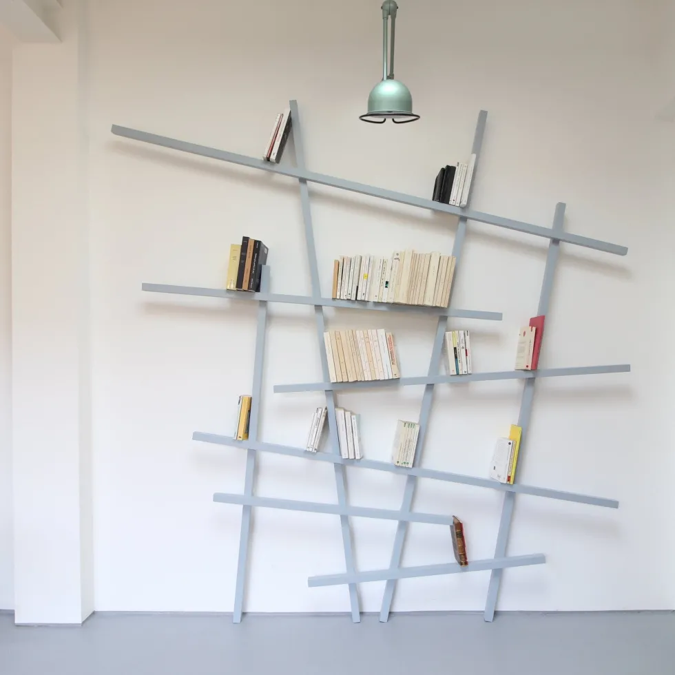 Grande bibliothèque en hêtre laqué Noir Mikado - Compagnie