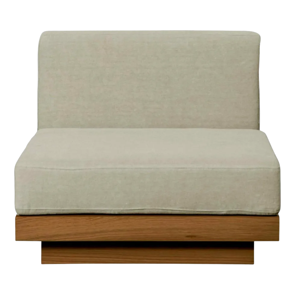 Grande chauffeuse d'extérieur en Iroko et toile Naturel Georges - Gabrielle Paris