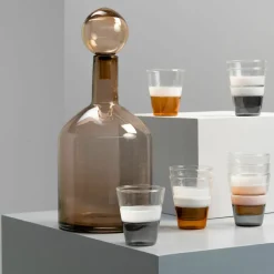 4 grandes bouteilles bleu et marron en verre Bubbles & Bottles - Pols Potten