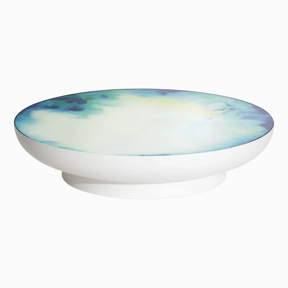 Grande table basse bleu-jaune 110 cm Francis - Petite Friture