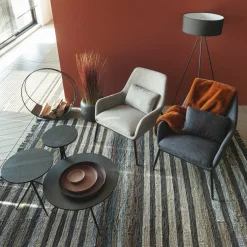 Grand fauteuil confort en tissu beige Hailey - Pomax