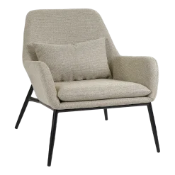 Grand fauteuil confort en tissu beige Hailey - Pomax