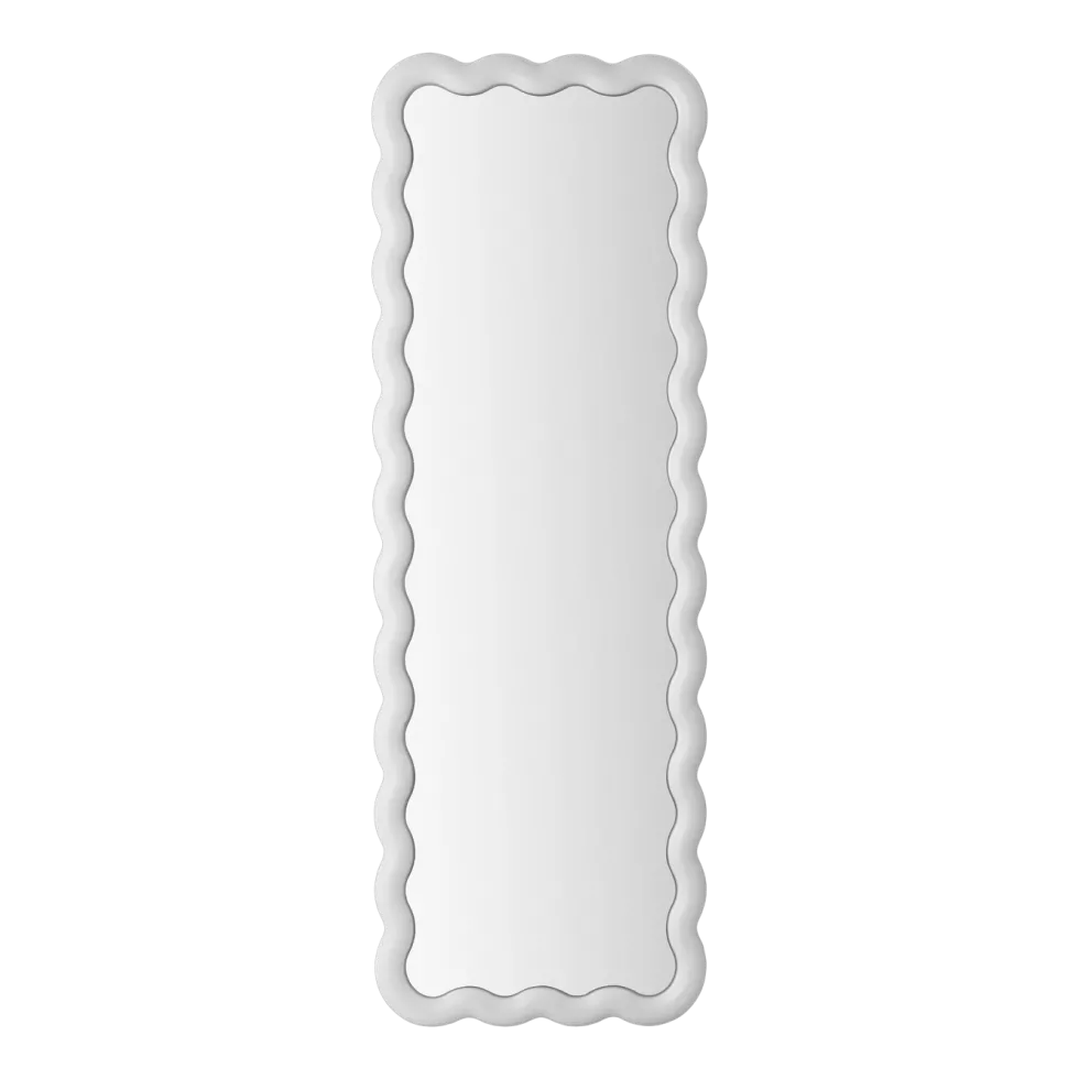 Grand miroir en verre et acier blanc 160 x 55 cm Illu - Normann Copenhagen