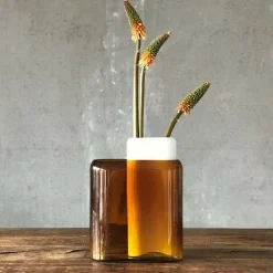 Grand vase blanc Layers - Nude Glass