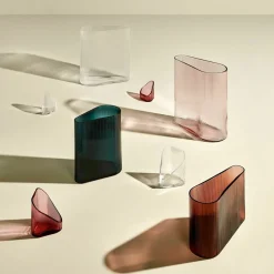 Grand vase vert pétrole Mist - Nude Glass