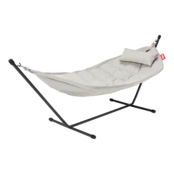 Hamac en acier noir et tissu gris mist avec coussin 270x138x110cm Headdemock Superb Deluxe - Fatboy