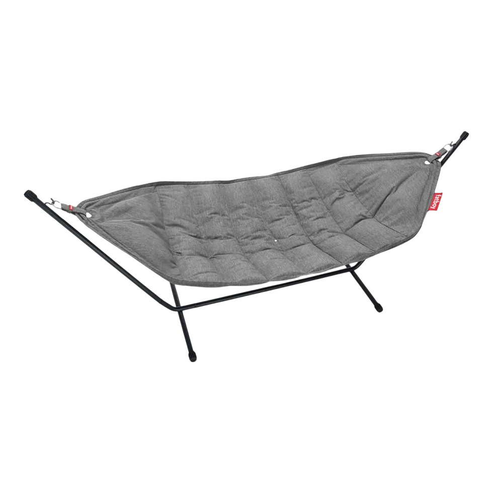 Hamac en acier noir et tissu gris pierre 270x138x110cm Headdemock Superb - Fatboy