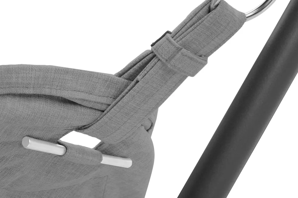 Hamac en acier noir et tissu gris pierre 270x138x110cm Headdemock Superb - Fatboy