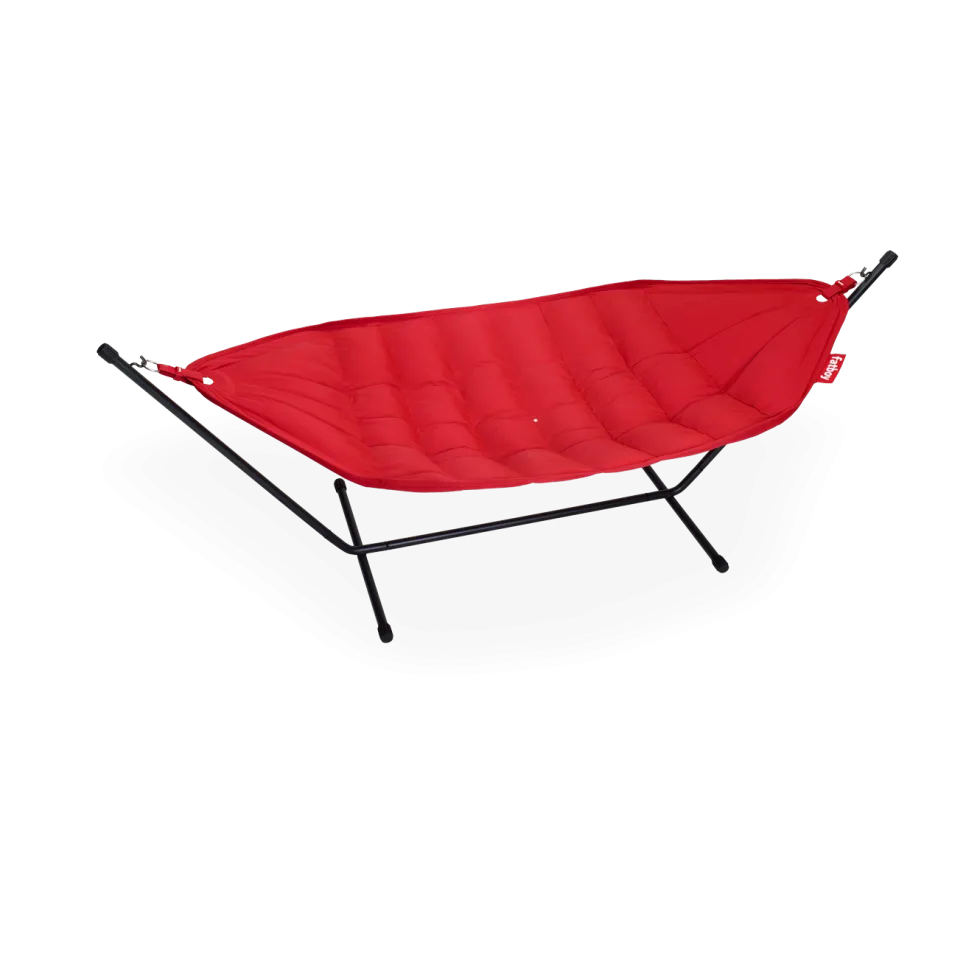 Hamac en acier noir et tissu rouge 270x138x110cm Headdemock Superb - Fatboy